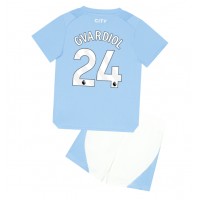 Manchester City Josko Gvardiol #24 Domáci Detský futbalový dres 2023-24 Krátky Rukáv (+ trenírky)
